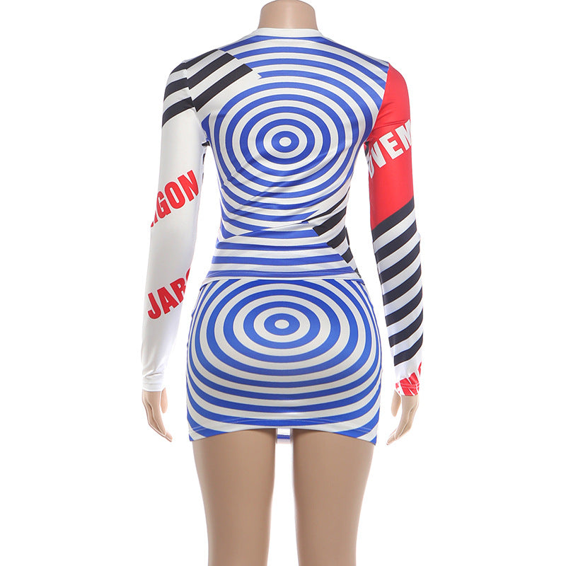 Women's Printed Bodycon Mini Dress