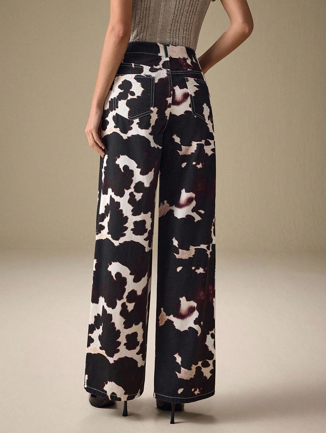 Women's Wide Leg Printed Jeans