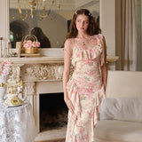 Women's Floral Ruffle Maxi Dress
