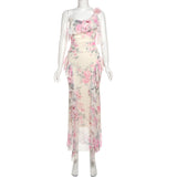 Women's Floral Ruffle Maxi Dress