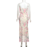 Women's Floral Ruffle Maxi Dress