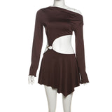 Women's Cutout Long Sleeve Mini Dress