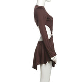 Women's Cutout Long Sleeve Mini Dress