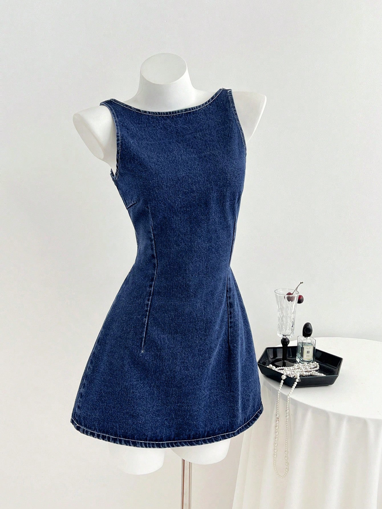 Women's Sleeveless Denim Mini Dress