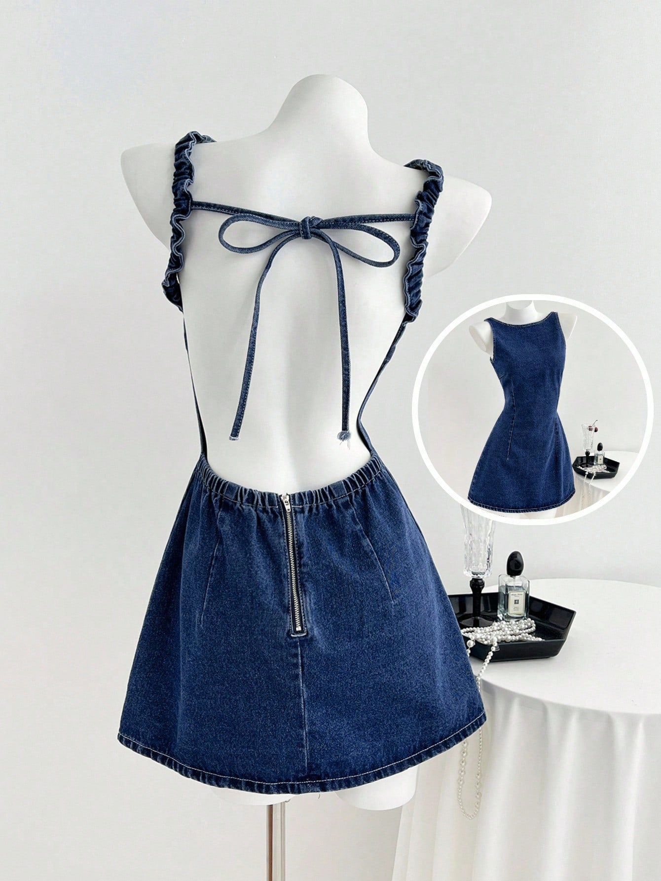 Women's Sleeveless Denim Mini Dress
