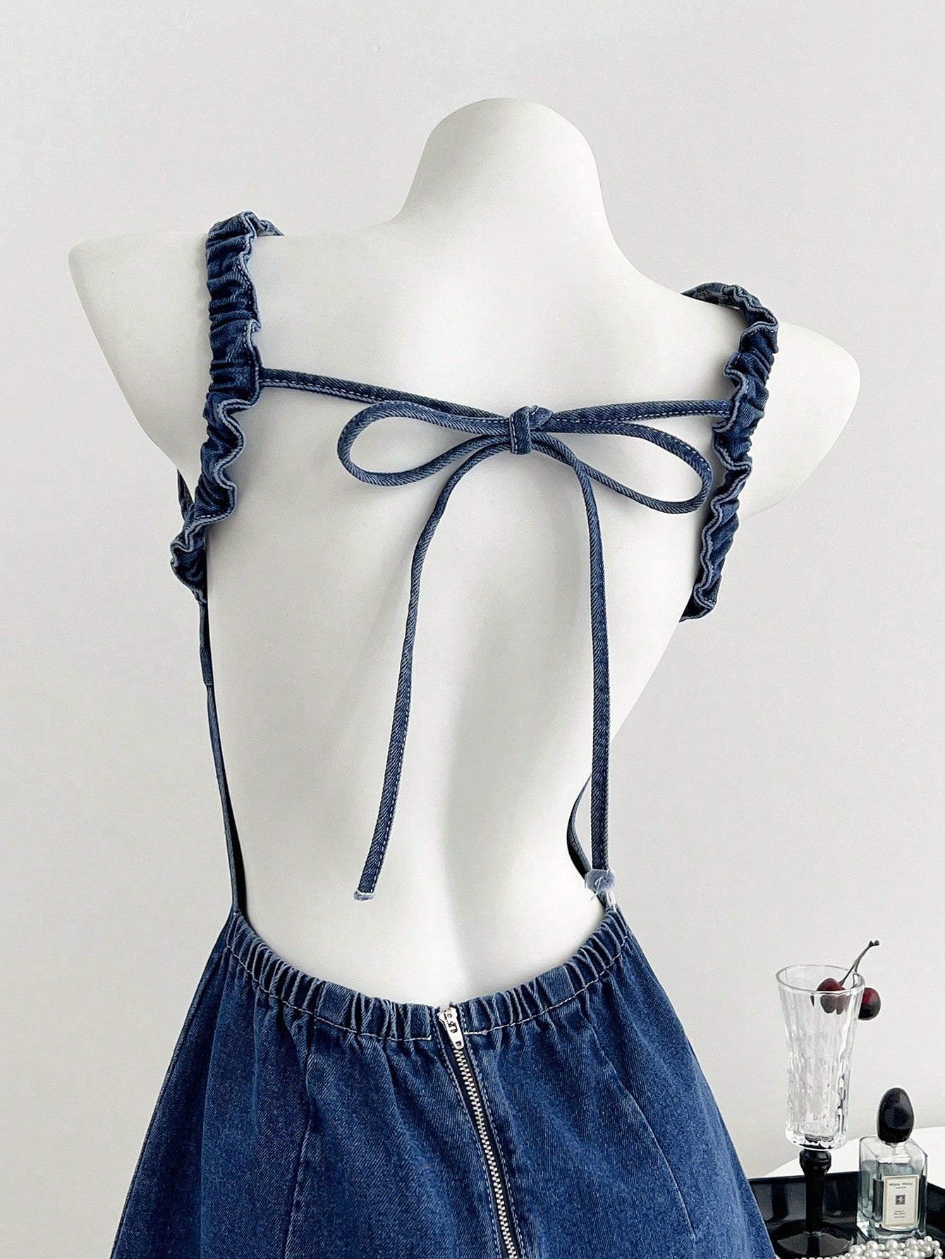 Women's Sleeveless Denim Mini Dress