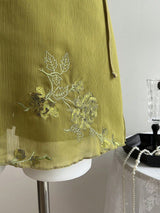 Women's Embroidered Wrap Mini Skirt