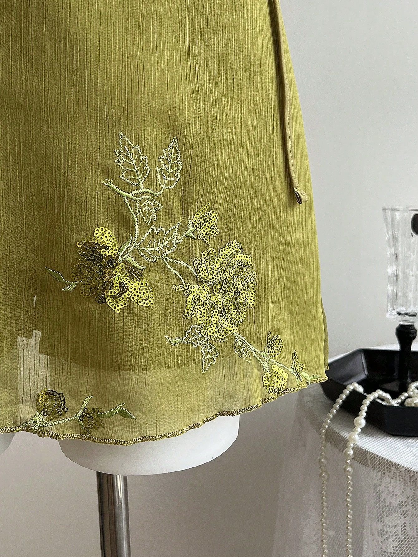 Women's Embroidered Wrap Mini Skirt