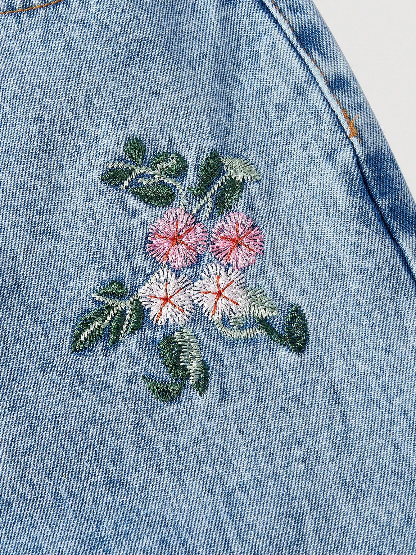 Women's Floral Embroidered Wide Leg Jeans
