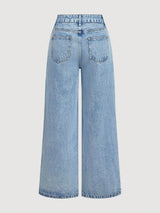 Women's Floral Embroidered Wide Leg Jeans