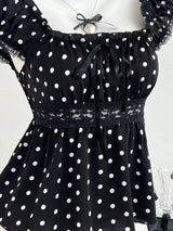 Women's Polka Dot Peplum Blouse