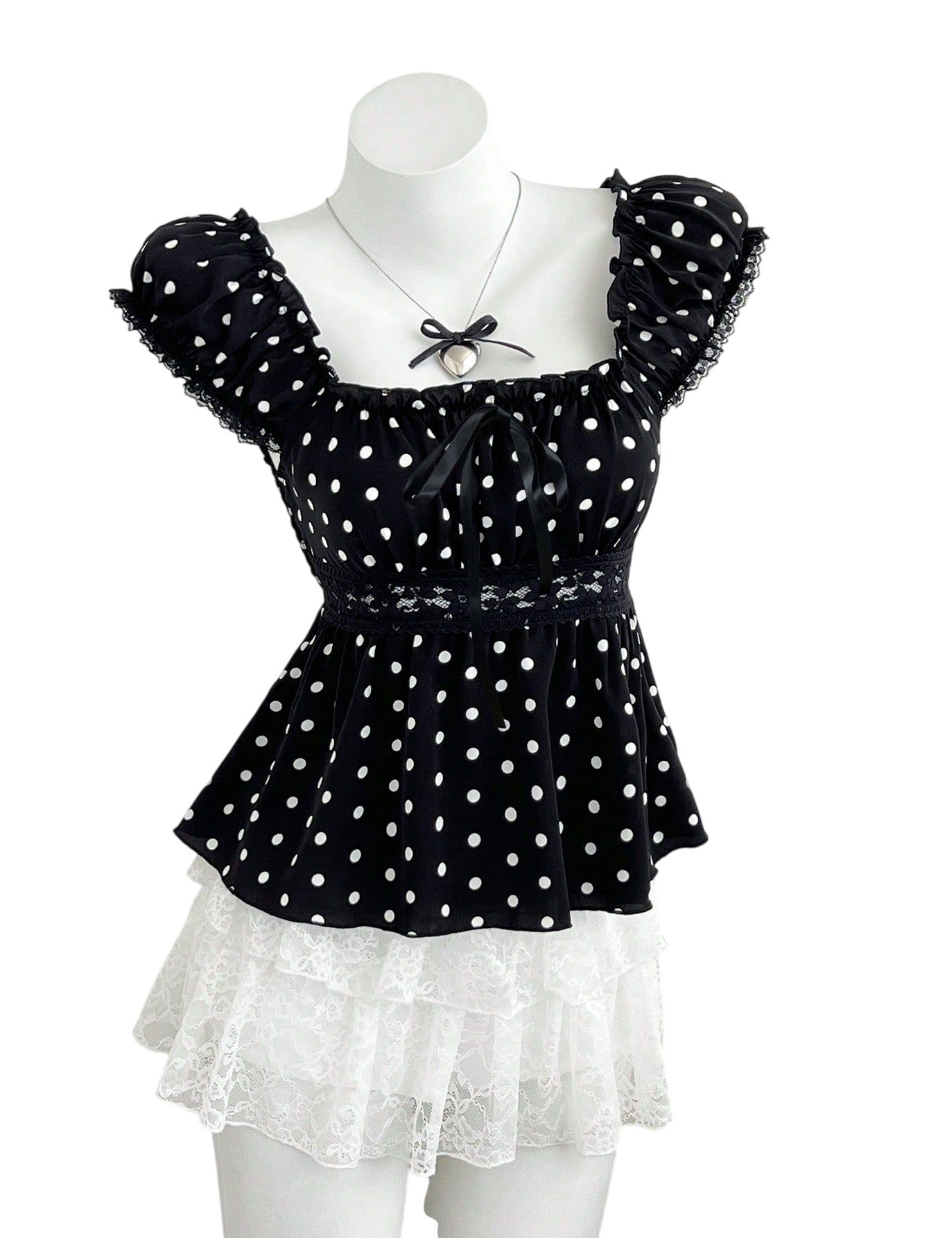 Women's Polka Dot Peplum Blouse