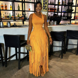 Women's Pleated Maxi Dress with Halter Neck