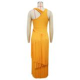 Women's Pleated Maxi Dress with Halter Neck