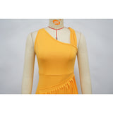 Women's Pleated Maxi Dress with Halter Neck