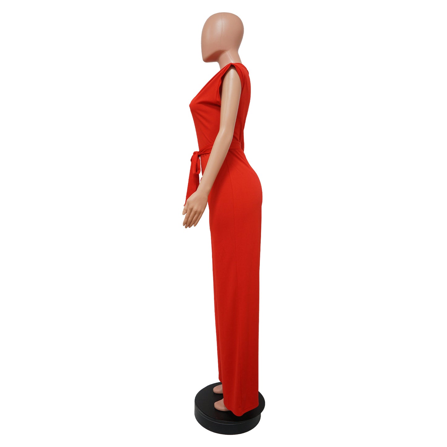 Women's One Shoulder Belted Wide Leg Jumpsuit