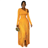 Women's Pleated Long Sleeve Maxi Dress