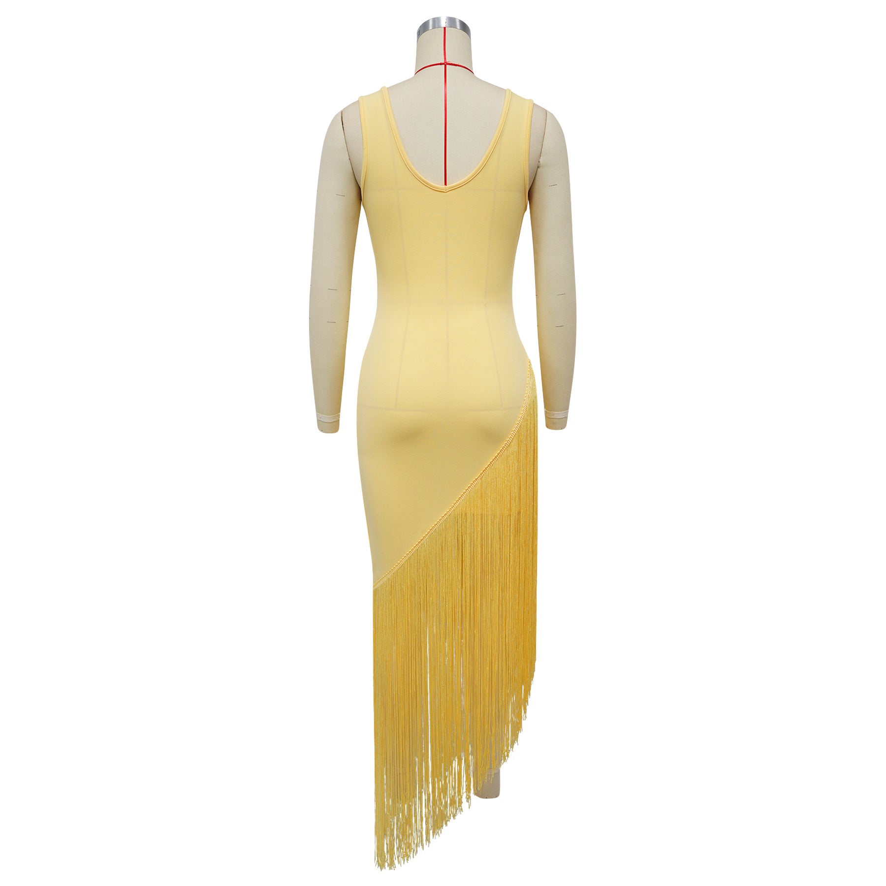 Women's Sleeveless Fringe Midi Dress
