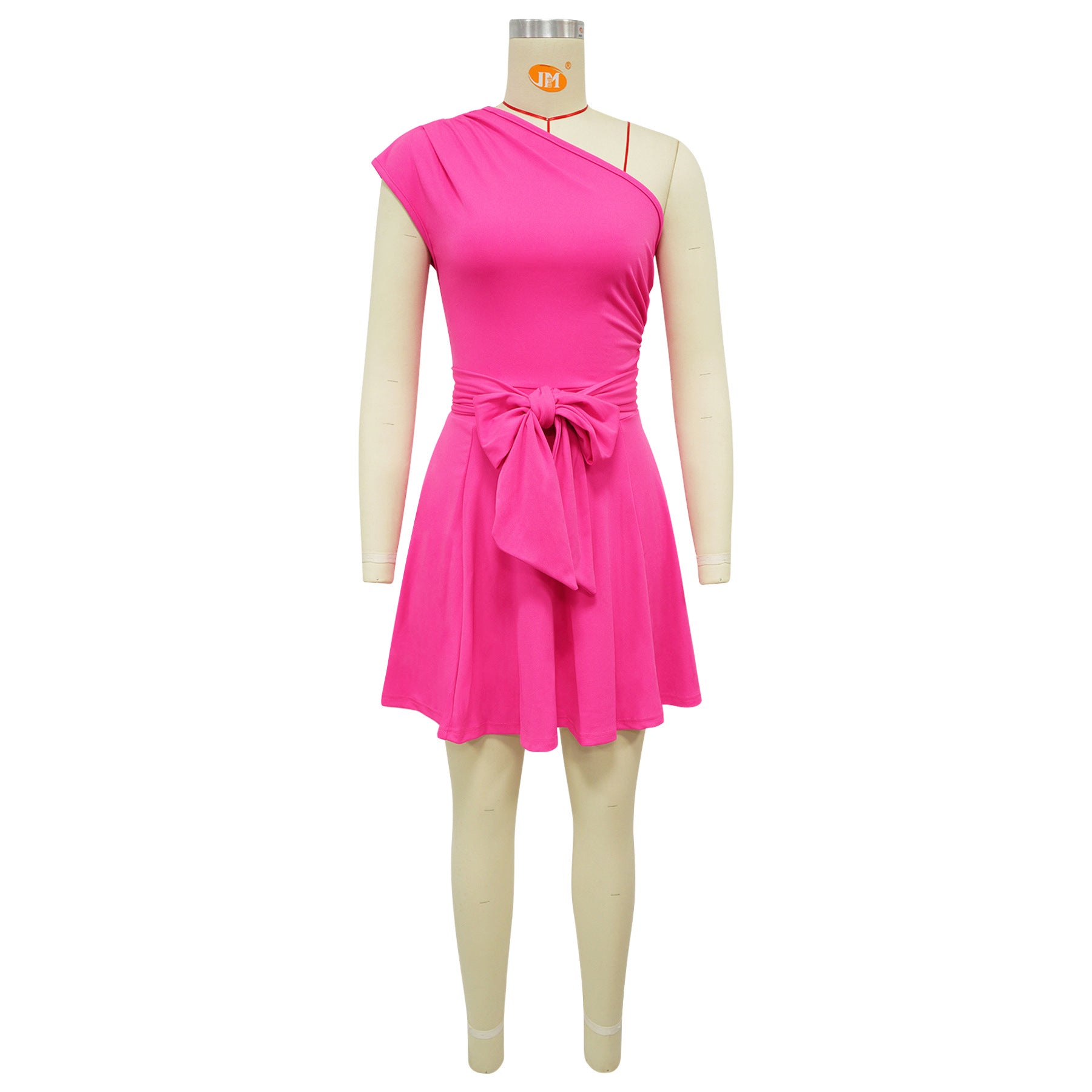 Women's One Shoulder Belted Mini Dress
