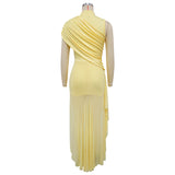 Women's Ruched Mini Dress with Long Train