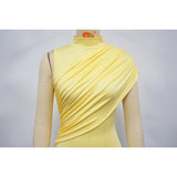 Women's Ruched Mini Dress with Long Train