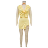 Women's Draped Cowl Neck Mini Dress