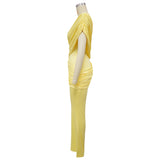Women's Ruched Asymmetrical Flare Jumpsuit