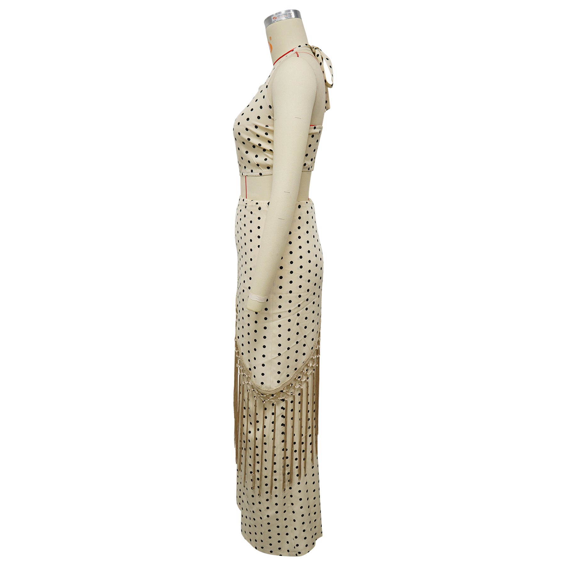 Women's Polka Dot Crop Top Wide Leg Set