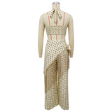 Women's Polka Dot Crop Top Wide Leg Set