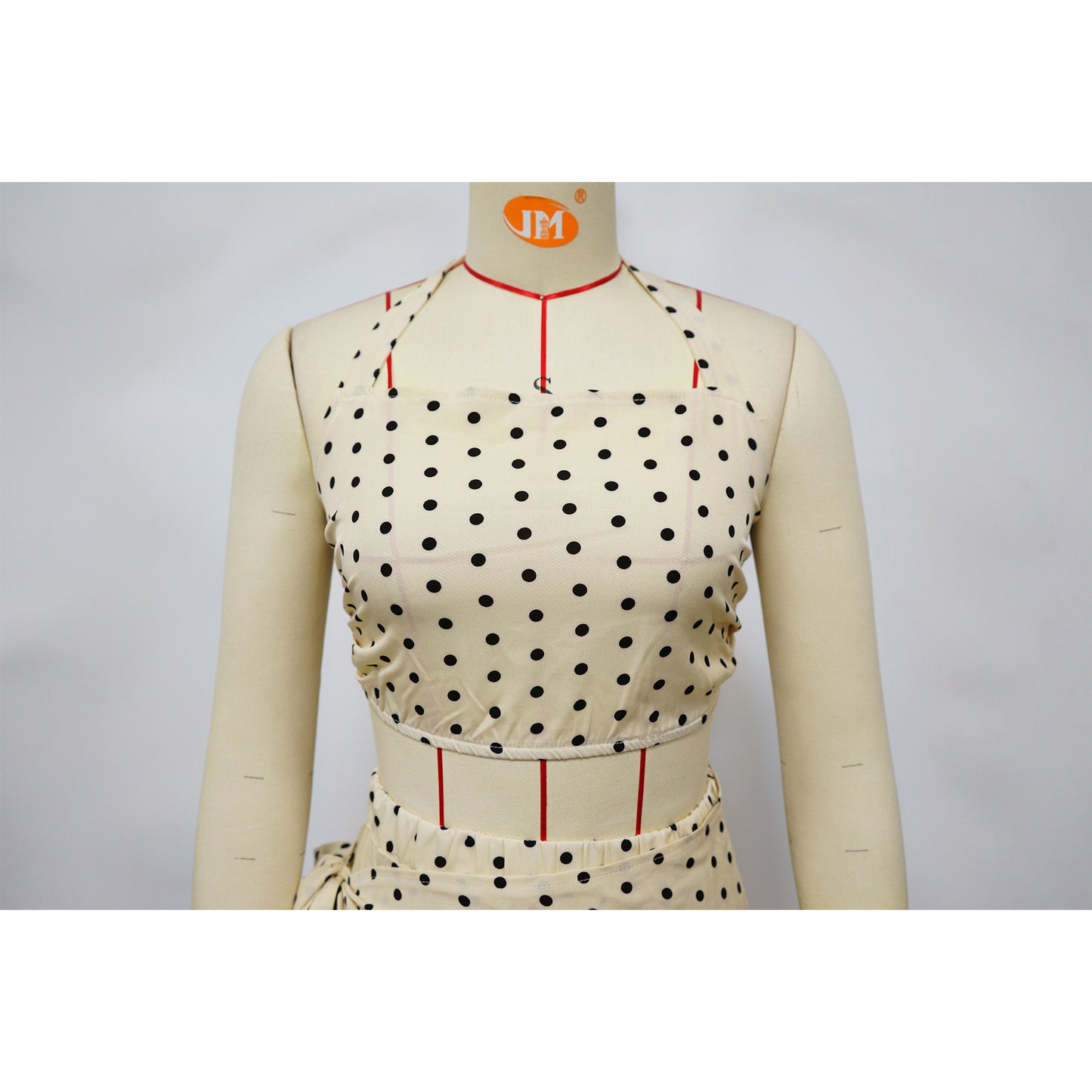 Women's Polka Dot Crop Top Wide Leg Set