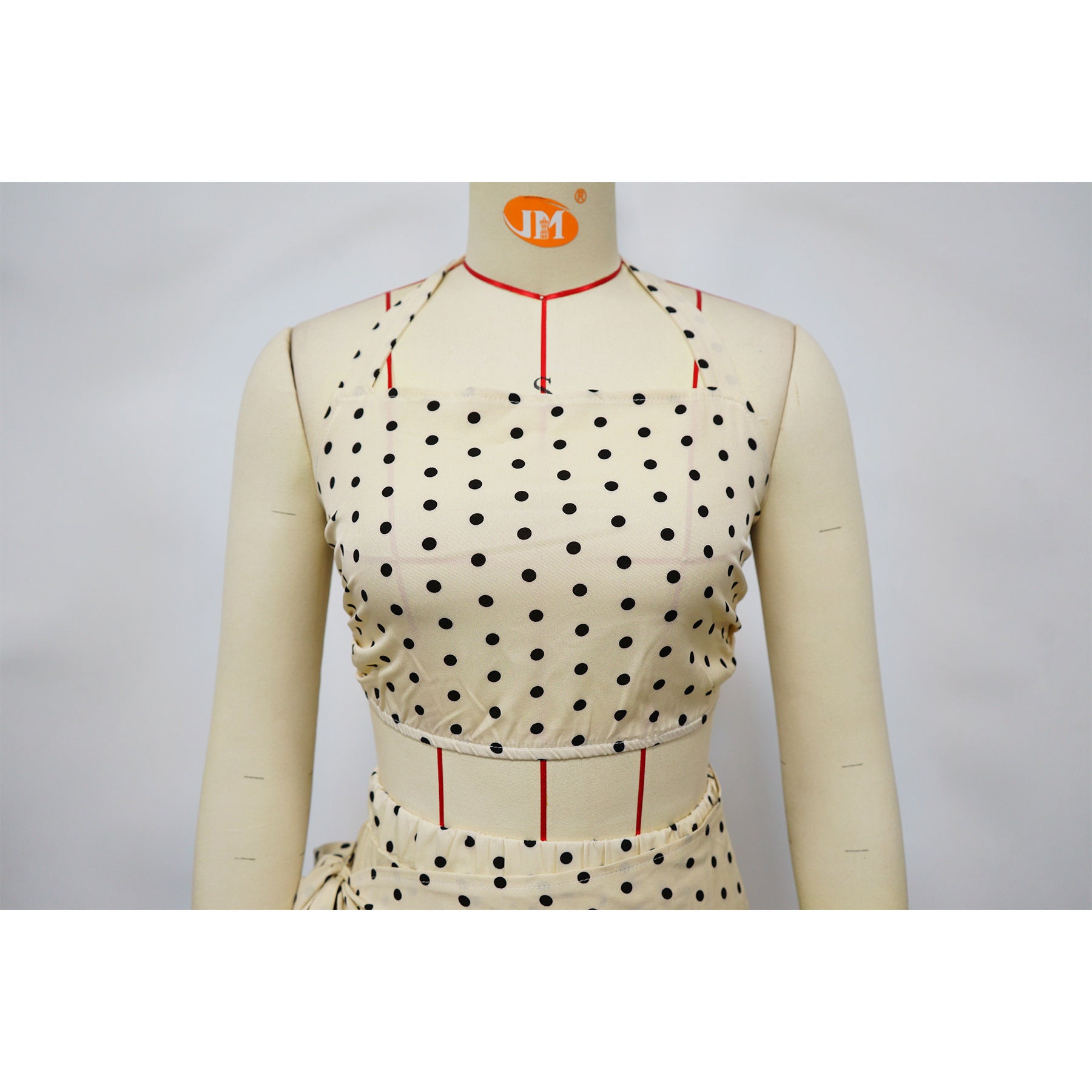 Women's Polka Dot Crop Top Wide Leg Set