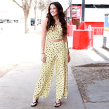 Women's Polka Dot Crop Top Wide Leg Set