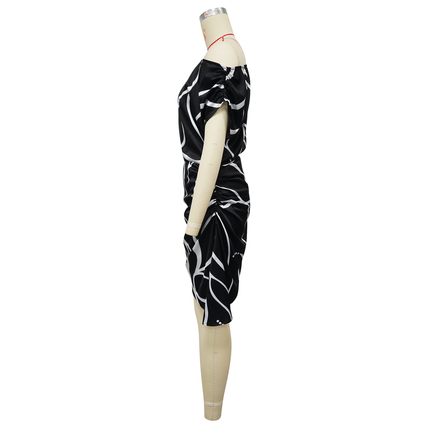 Women's One Shoulder Ruched Mini Dress