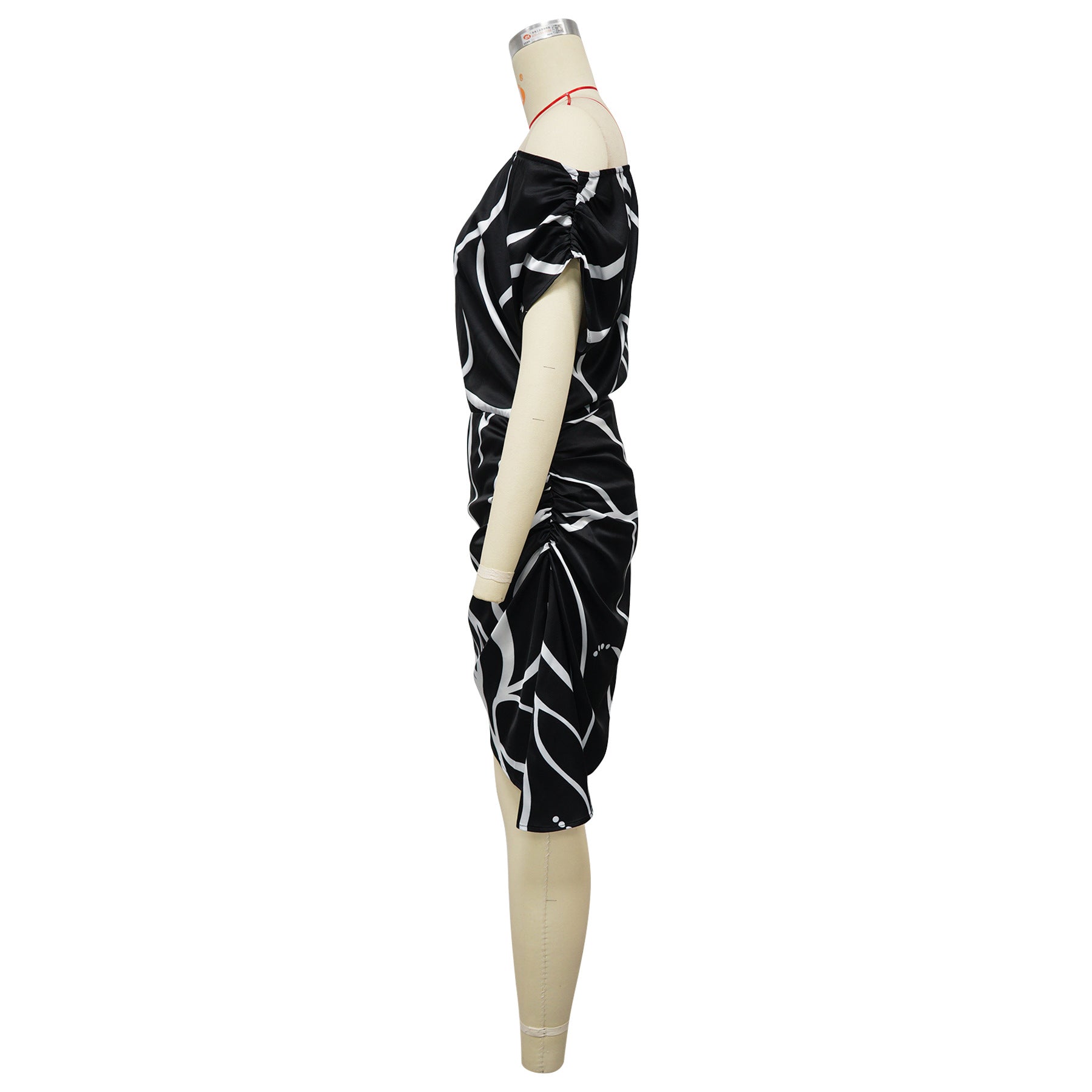 Women's One Shoulder Ruched Mini Dress
