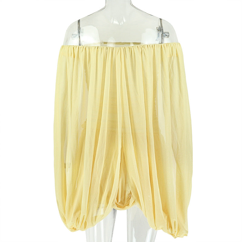 Women's Off Shoulder Ruched Mini Dress