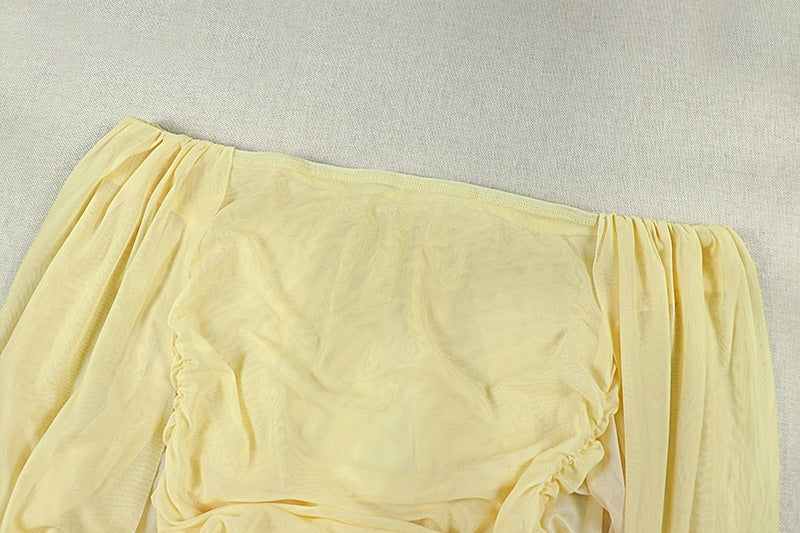 Women's Off Shoulder Ruched Mini Dress