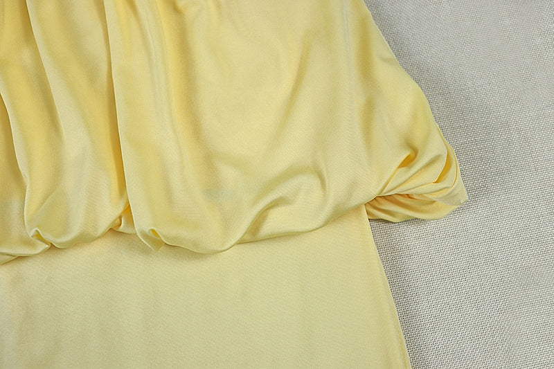 Women's Strapless Ruched Maxi Dress