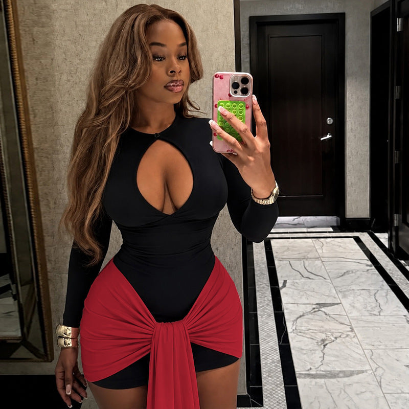 Women's Long Sleeve Cutout Mini Dress