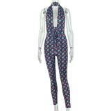 Women's Halter Neck Printed Jumpsuit