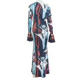 Women's One Shoulder Printed Maxi Dress