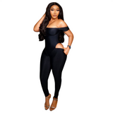 Women's Off Shoulder Cutout Jumpsuit