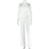 Women's Halter Neck Top and Wide Leg Pants Set