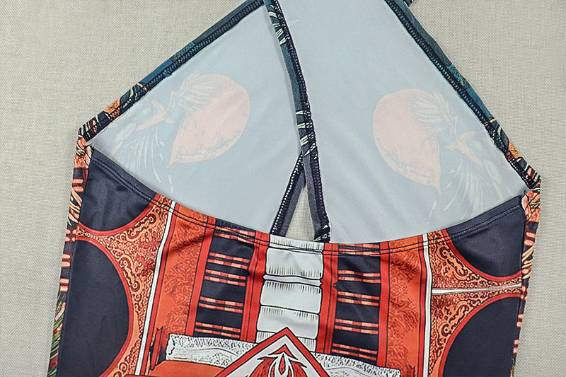 Women's Printed Halter Top and Pants Set
