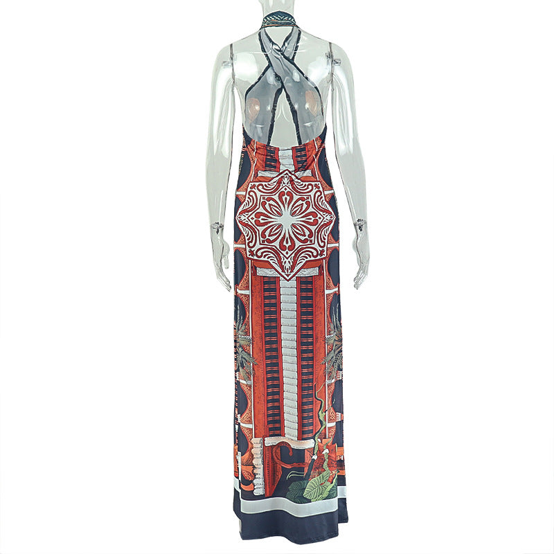 Women's Printed Halter Top and Pants Set