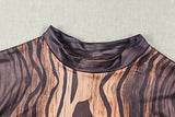 Women's Long Sleeve Zebra Print Mini Dress