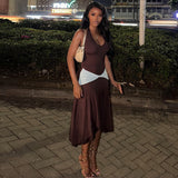 Women's Sleeveless Ruched Maxi Dress