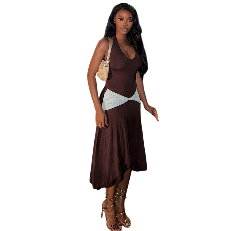 Women's Sleeveless Ruched Maxi Dress