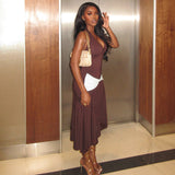 Women's Sleeveless Ruched Maxi Dress