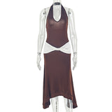 Women's Sleeveless Ruched Maxi Dress
