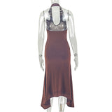 Women's Sleeveless Ruched Maxi Dress